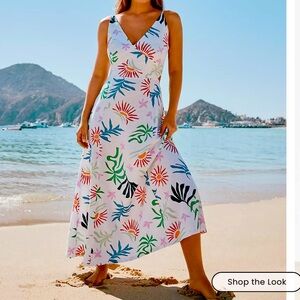 LOFT Beach Sun Cutout Midi Pocket Dress - Multicolor